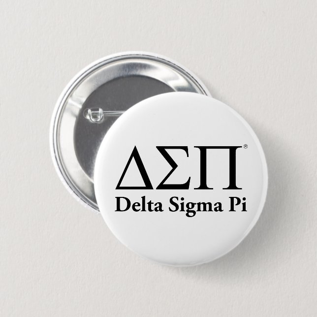Delta Sigma Pi Klassiska Logotypen Knapp (Framsida & baksida)