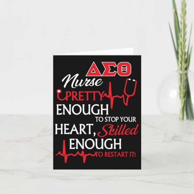 Delta Sigma Theta Sorority Nurse Kort (Framsida)