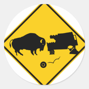 Deltaföreningspunkten, Alaska, Bisonvarning Runt Klistermärke