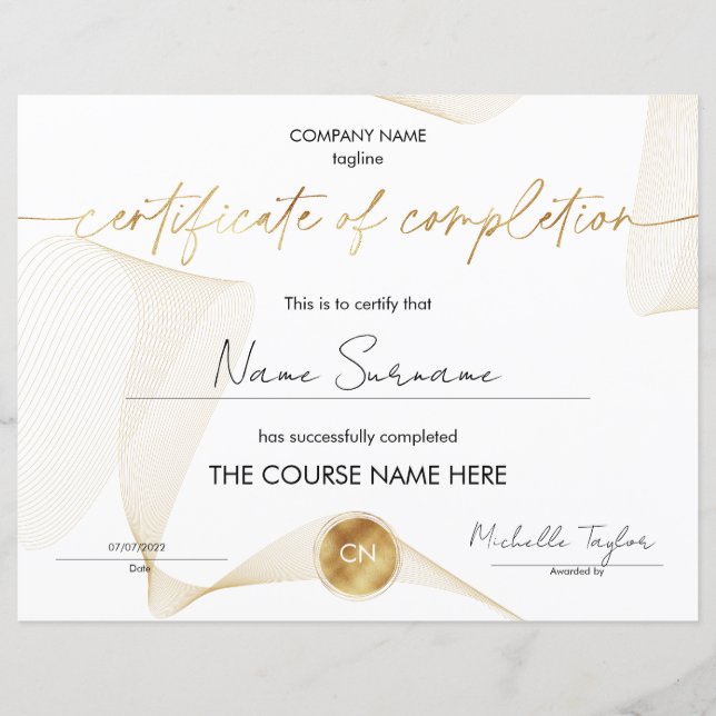 Deltagardiplom för fullföljd utbildning (Framsida)