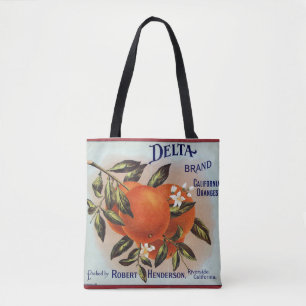 Deltan brännmärker orangar den citrusa tygkasse