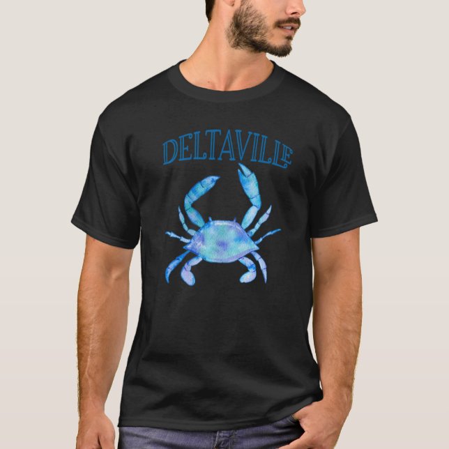 Deltaville Virginia BevackBlue Crab Deltavill T Shirt (Framsida)
