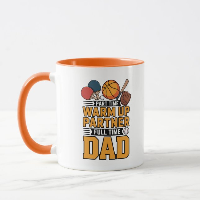 Deltids Uppvärmningspartner Heltids Pappa Mugg (Vänster)