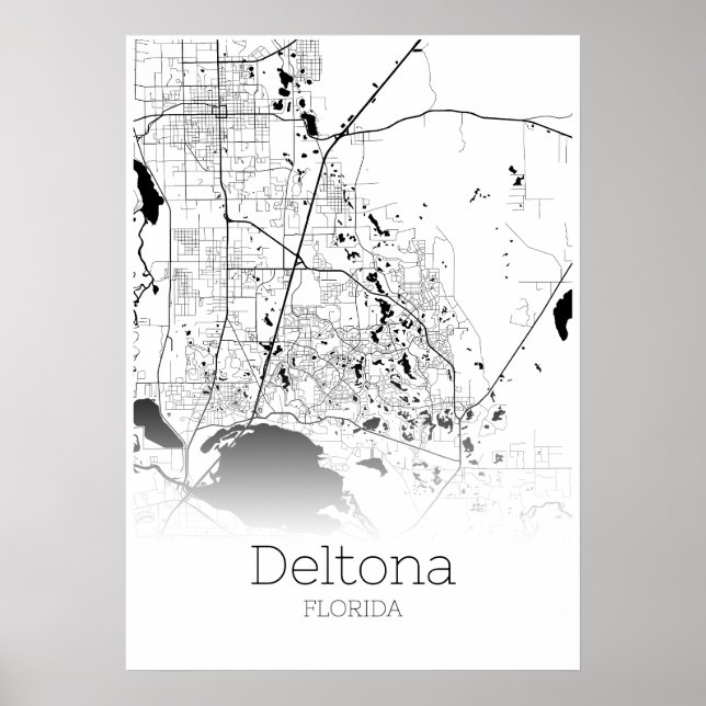Deltona Karta - Florida - City Karta Poster (Framsidan)