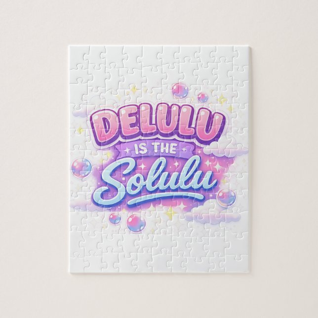Delulu Är Solulu – Sött Kawaii Estetik Pussel (Vertikal)