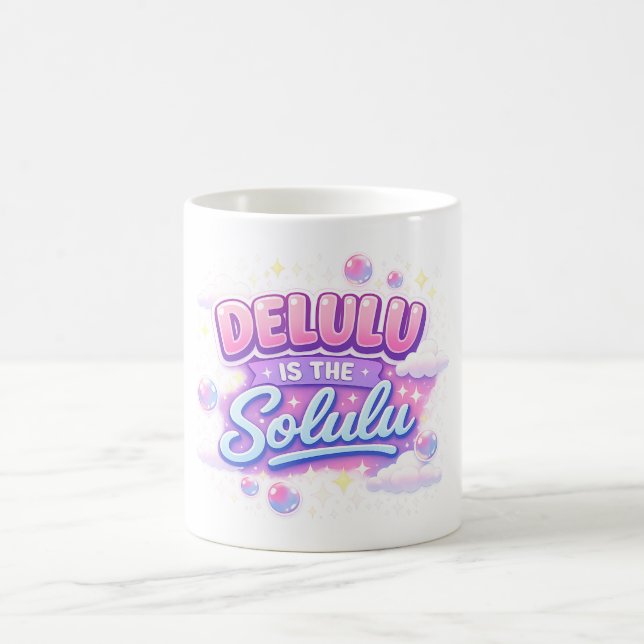 Delulu Är Solulu – Sött Kawaii Utseende Kaffemugg (Center)