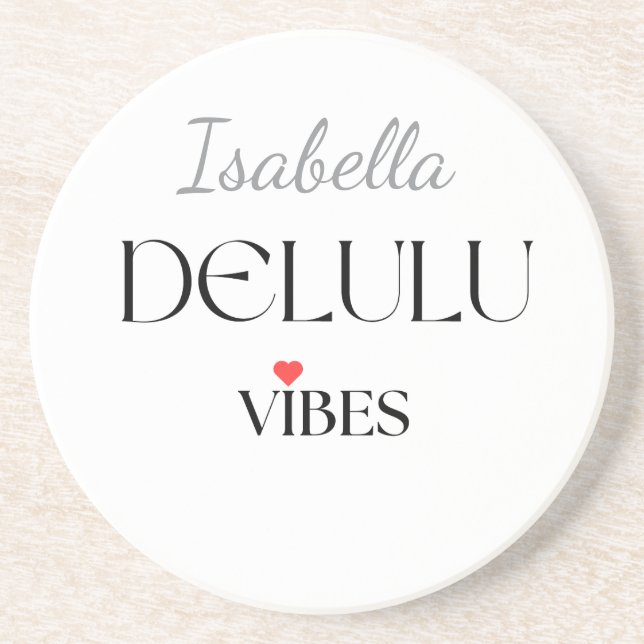 Delulu Vibes, Funny Aesthetic Quote Gift Underlägg (Framsidan)