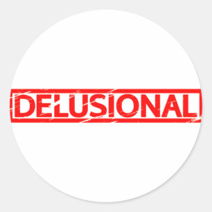 Delusional Frimärke Runt Klistermärke