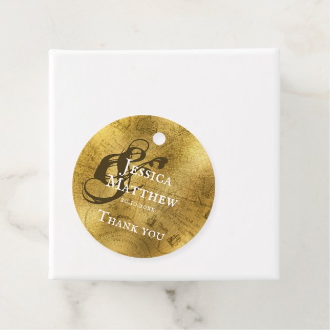 Deluxe Antique Golden Gåvor Etiketter (På plats)