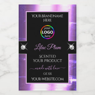 Deluxe Black Shiny Lilac med produktetikett för Lo Mat Etikett