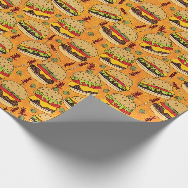 Deluxe Cheeseburger Presentpapper (Hörn)
