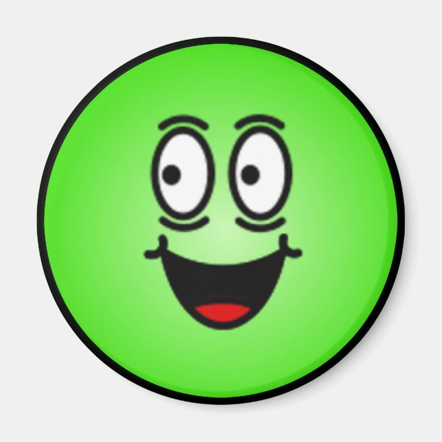 Deluxe Fånig Smiley face Magnet (Framsidan)