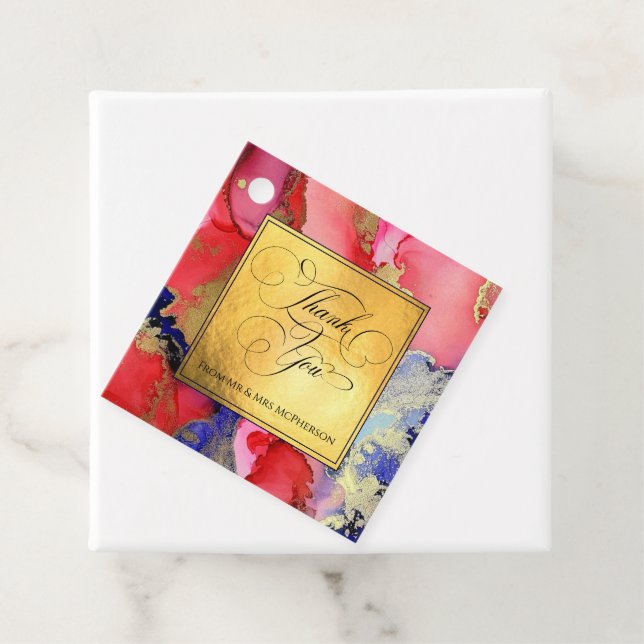 Deluxe Guld Bröllop Gåvor Etiketter (På plats)