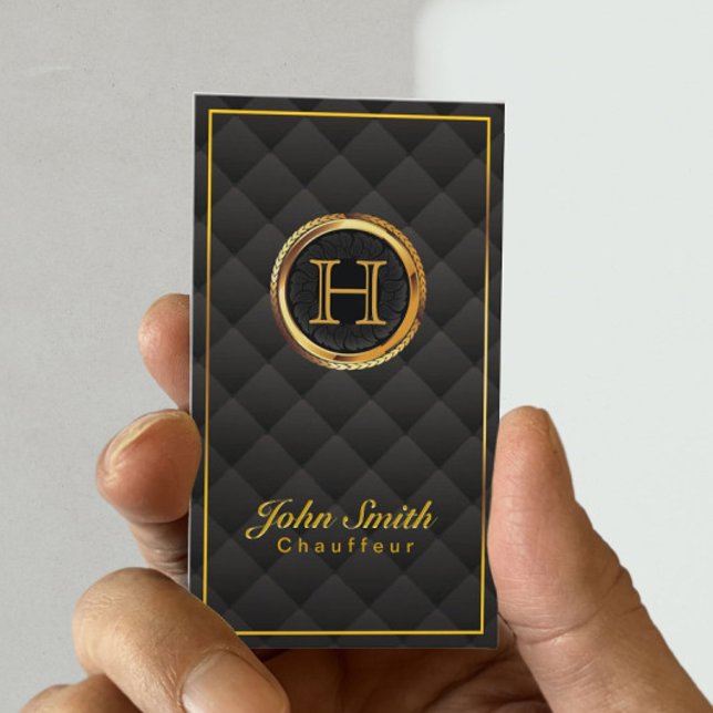 Deluxe Guld Monogram Chauffeur Visitkort (Skapare uppladdad)