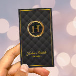 Deluxe Guld Monogram Magician Visitkort<br><div class="desc">Deluxe Guld Monogram Magician-Affärskort.</div>