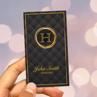 Deluxe Guld Monogram Magician Visitkort