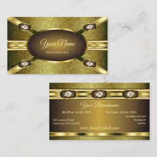 Deluxe Guld Shimmer med Luminous Faux Rhinestones Visitkort