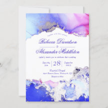 Deluxe Jewel Tones Bläck Tvättar bröllopsinbjudan