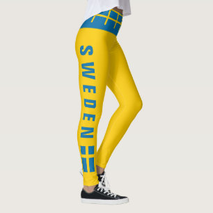 Deluxe mini- flagga för sverigedamasker leggings