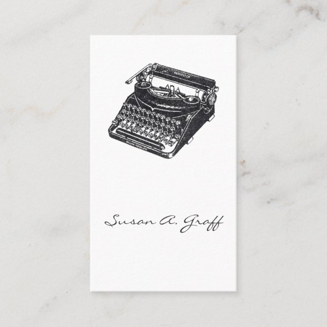 Deluxe Noiseless skrivmaskin Visitkort (Framsida)