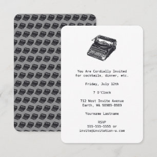 Deluxe Noisless Retro Typewriter Inbjudningar