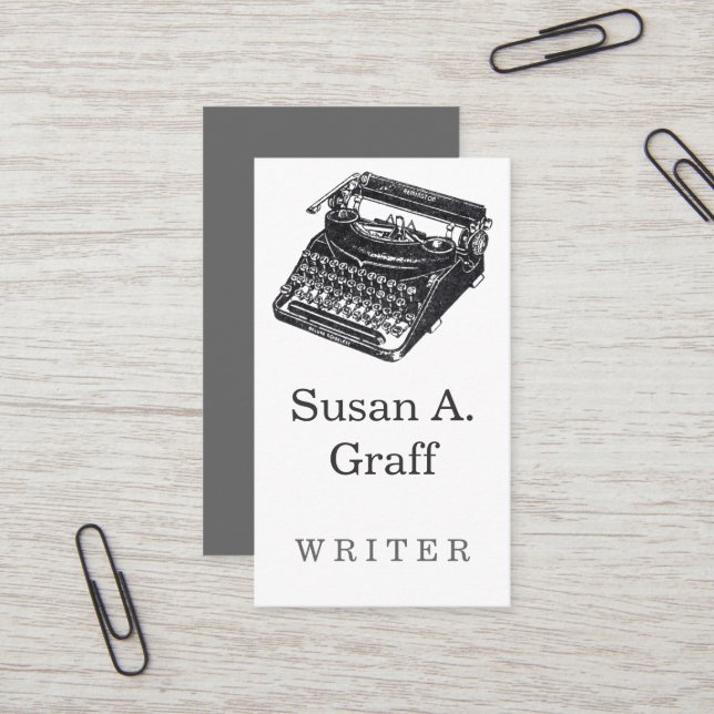 Deluxe Noisless Typewriter Visitkort (Fram/Back In Situ)