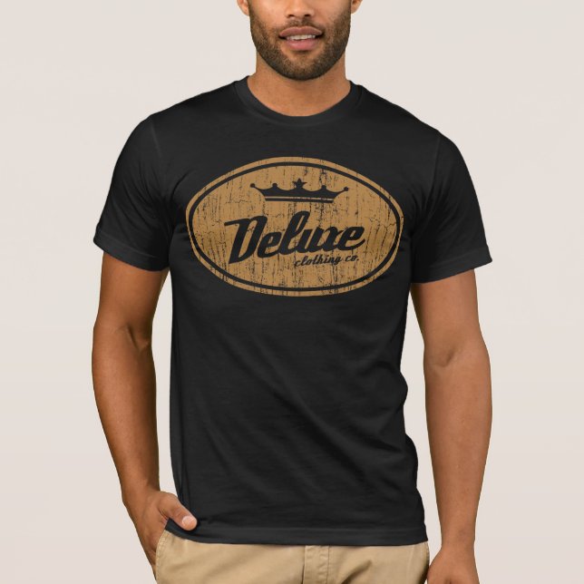 Deluxe oval logotyp (vintageguld) t-shirt (Framsida)