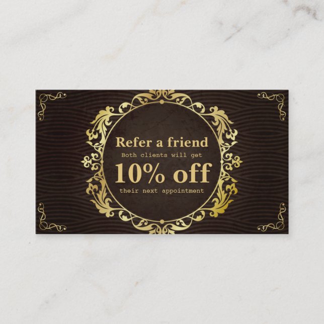 Deluxe Retro guld cirklar kortet för Rabattkort (Framsida)