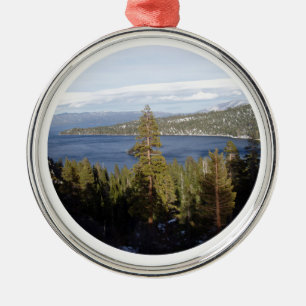 Deluxe sceniska Lake Tahoe Julgransprydnad Metall