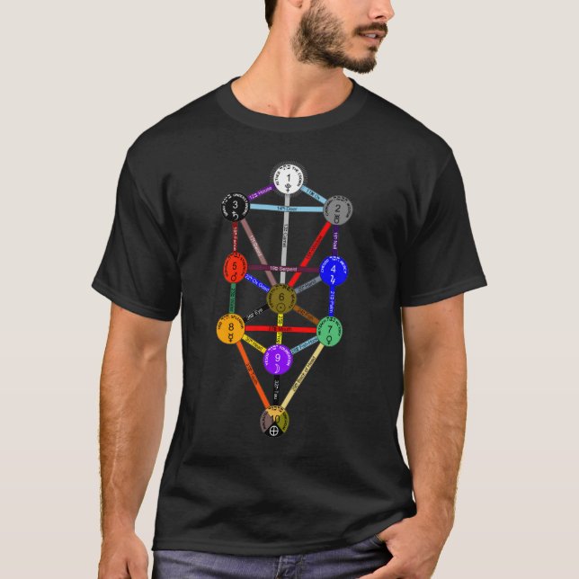 Deluxe T-tröja för Qabalistic livets träd T-shirt (Framsida)