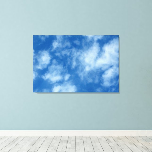 Delvis grumlig fotografi av Blå himmel Canvastryck (Insitu (trägolv))