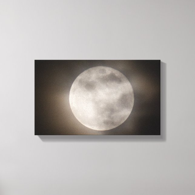 Delvis grumlig full Moon, Ohio Canvastryck (Framsida)