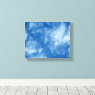Delvis grumligt fotfoto Blå himmel på Wrapped Canv Canvastryck