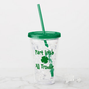 Delvis irländsk, allt trubbel St Patrick's Day Take Away Mugg