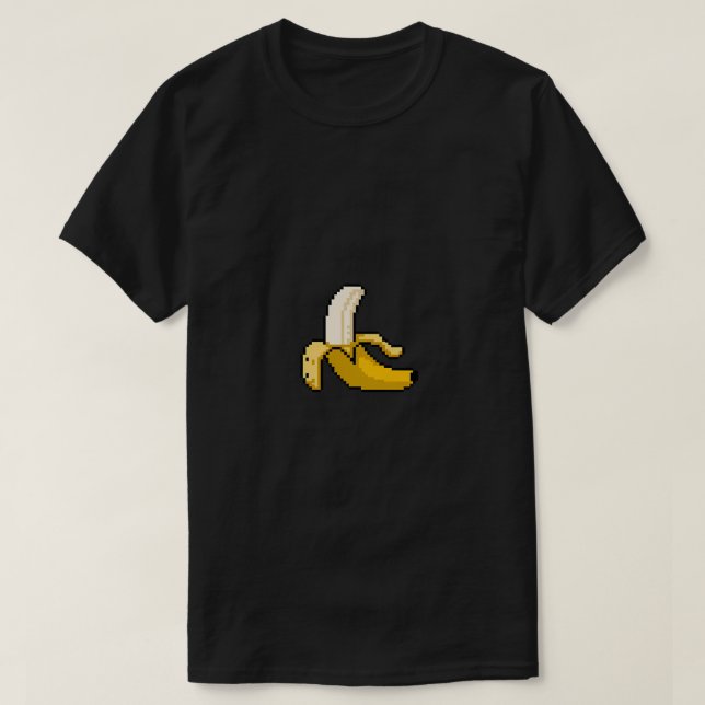 Delvis skalad Banana Pixel Art T Shirt (Design framsida)