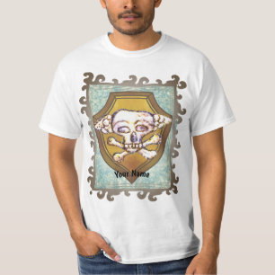 Dem Bones Skull Shield T Shirt