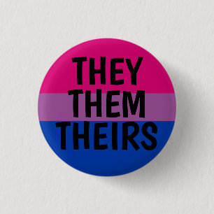 dem/dem/bisexuell prideflagga för deras pronomen knapp