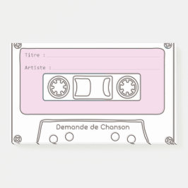 Demande de Musique "Cassette" Post-it Block