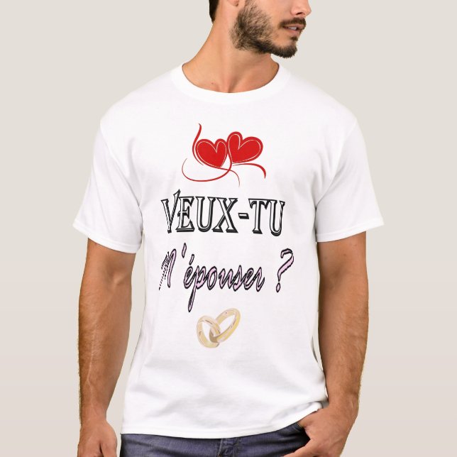 Demande en mariage - Veux-tu m'épouser ? T Shirt (Framsida)
