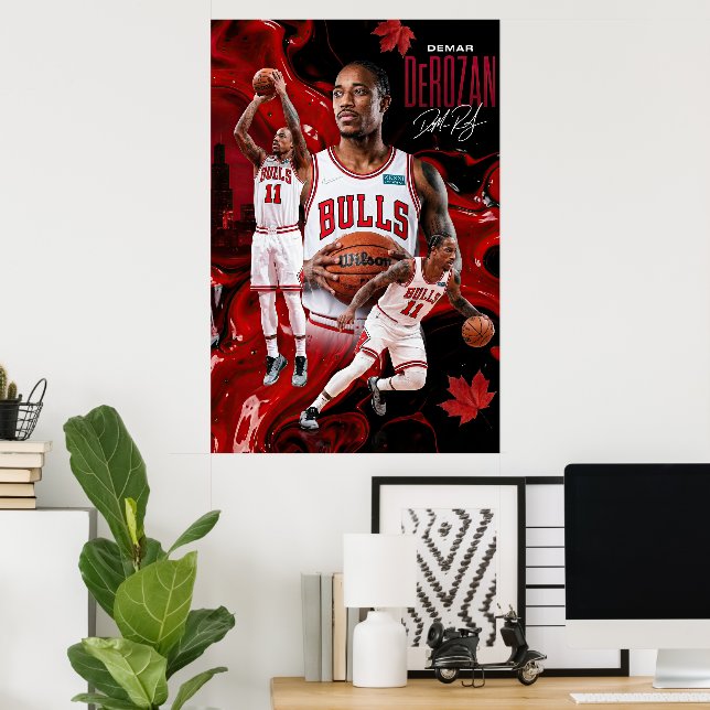 DeMar DeRozan Chicago Bulls Dynamic Poster Art (Hemmakontoret)