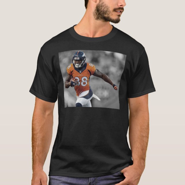 Demaryius Thomas B&amp;W Style Classic T-Shirt (Framsida)
