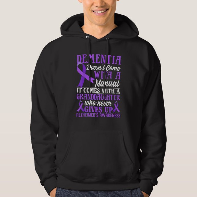Dementia Alzheimers Awareness Purple Ribbon Grandd Hoodie (Framsida)