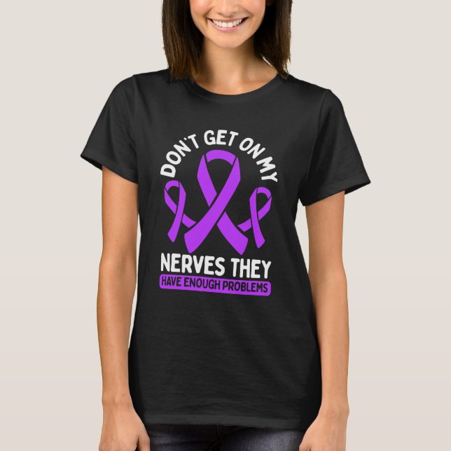 Dementia Awareness Purple Ribbon Alzheimers T Shirt (Framsida)