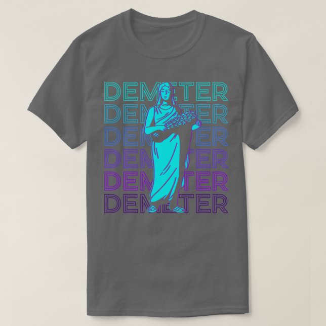 Demeter Greece Goddess Ancient Grethology Retr T Shirt (Design framsida)