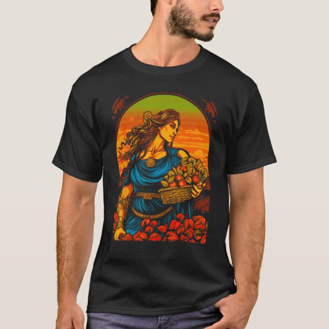 Demeter Greek Mythology Goddess Harvester T Shirt (Framsida)