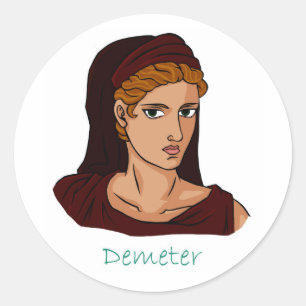 Demeter - Grekiska guddess Runt Klistermärke