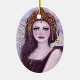 Demeter guddess med serpent av Renee Lavoie Julgransprydnad Keramik