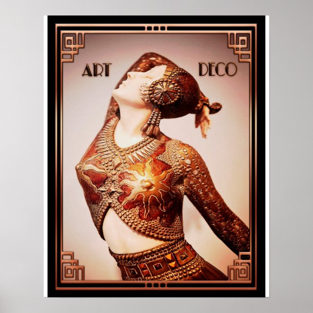 Demetre Chiparus Art Deco Flapper Sculpture Poster (Framsidan)