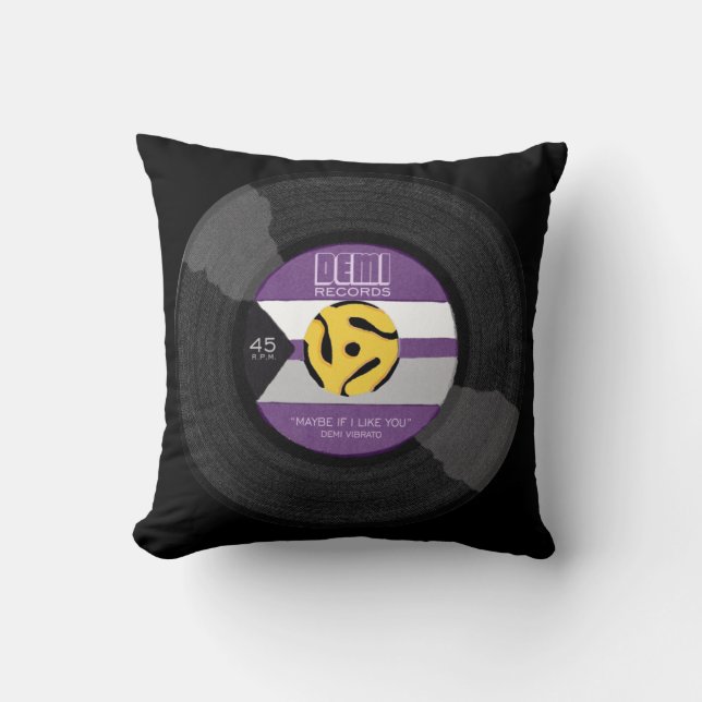 Demi Records Demisexual Pride Vinyl LGBTQ Kudde (Framsida)
