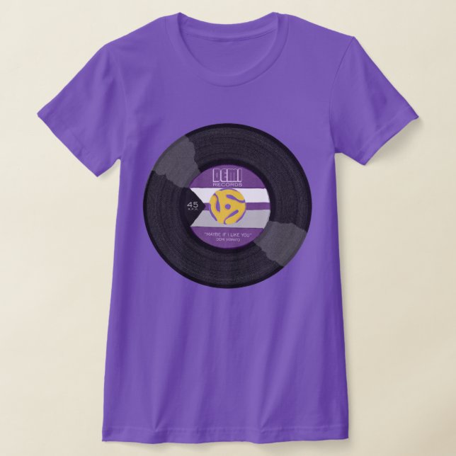 Demi Records Demisexual Pride Vinyl LGBTQ T Shirt (Laydown)